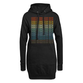 Easily distracted by teeth dentist - Hoodie Dress - black - Front