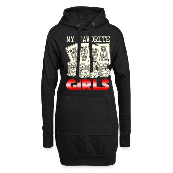 Poker Cartes de Poker Femmes Joueurs de Poker - Sweat-shirt à capuche long Femme - noir - Devant