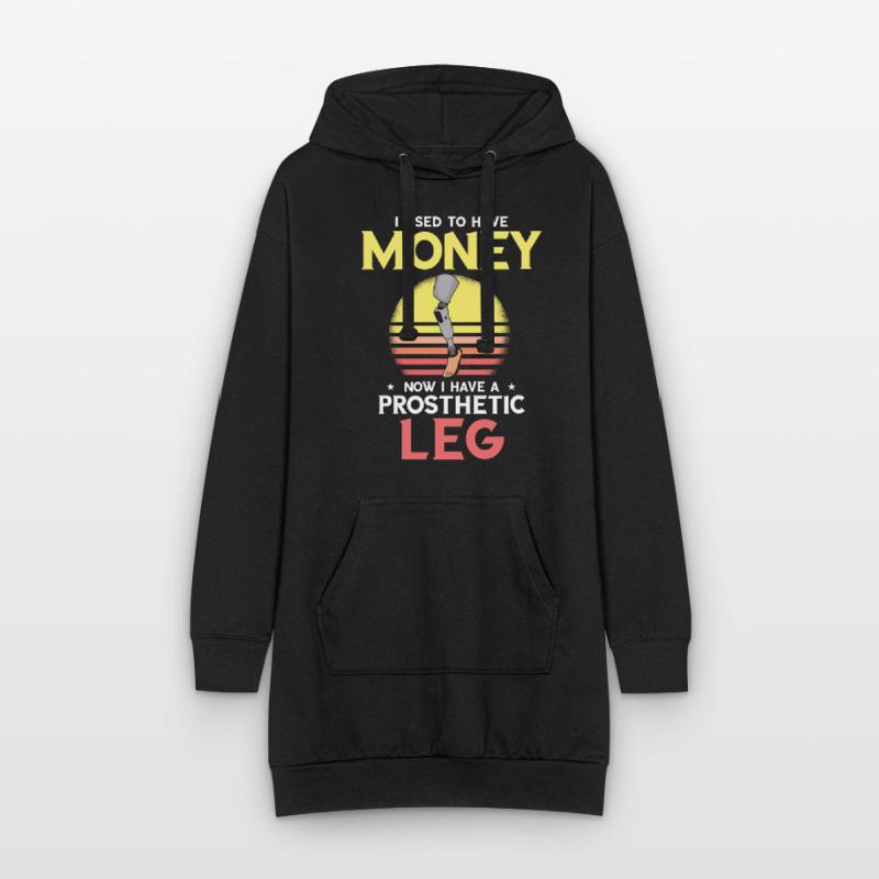 Conception de prothèses de jambe et prothèses de jambe Sweat-shirt à capuche long Femme