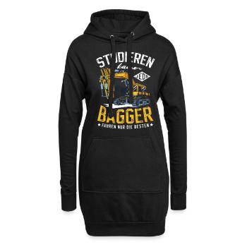 Bagger Baggerführer Baustelle Bauarbeiter für - Hoodie-Kleid - Schwarz - Vorne