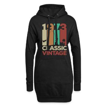 1973 50. Geburtstags Vintage Retro - Hoodie-Kleid - Schwarz - Vorne