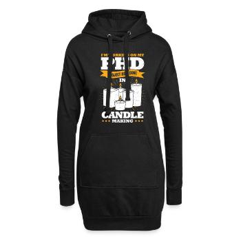 Bougies de cire faites à la main Bougie Fabrication d’un cadeau d’amoureux - Sweat-shirt à capuche long Femme - noir - Devant
