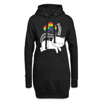 Purride Katze Ballon Regenbogen Gay - Hoodie-Kleid - Schwarz - Vorne