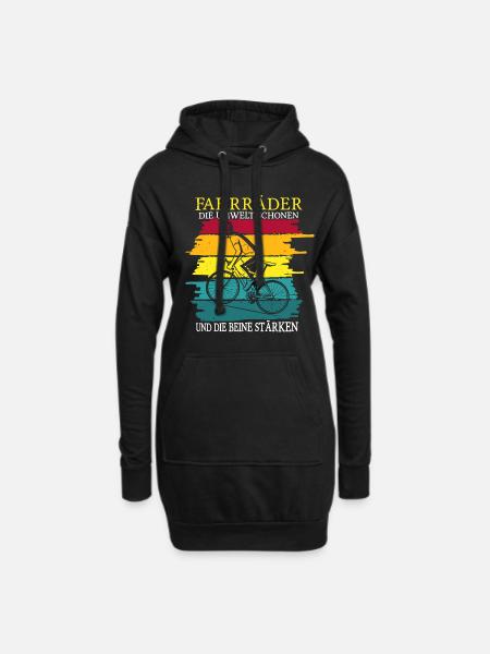 Cooles Mountainbiker Biker Fahrrad Motiv - Hoodie-Kleid - Schwarz