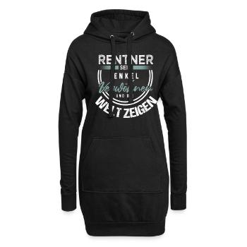Witziges Renten Rentner Spruch Motiv - Hoodie-Kleid - Schwarz - Vorne