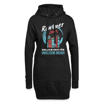 Witziges Renten Rentner Spruch Motiv - Hoodie-Kleid - Schwarz - Vorne