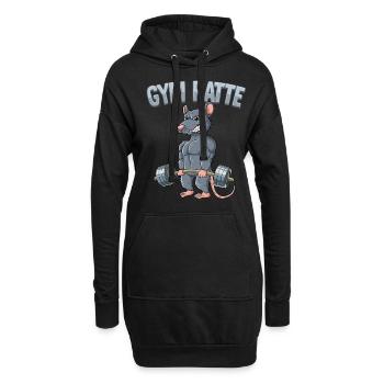 Gym Ratte Bodybuilding Fitness Gym - Hoodie-Kleid - Schwarz - Vorne