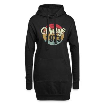 1973 50ème Genurtstag Vintage 50 ans Cadeau - Sweat-shirt à capuche long Femme - noir - Devant