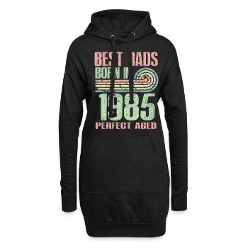 Die Besten Väter Sind 1985 Geboren, 38 Jahre Alt, - Hoodie-Kleid - Schwarz - Vorne