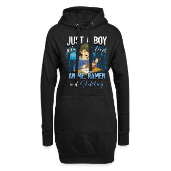 Anime Otaku Weeb - Hoodie-Kleid - Schwarz - Vorne