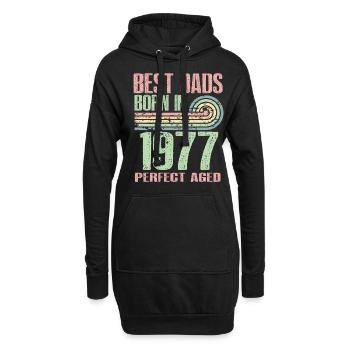 Les meilleurs pères sont nés en 1977, à l’âge de 46 ans, - Sweat-shirt à capuche long Femme - noir - Devant
