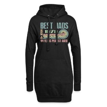 Die Besten Väter Sind 1979 Geboren, 44 Jahre Alt, - Hoodie-Kleid - Schwarz - Vorne