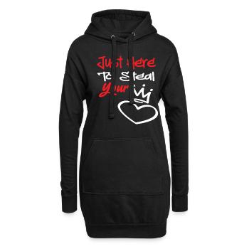 Juste là pour voler votre cœur - Sweat-shirt à capuche long Femme - noir - Devant
