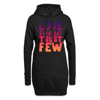 Love Some Trust Few 2 - Hoodie-Kleid - Schwarz - Vorne