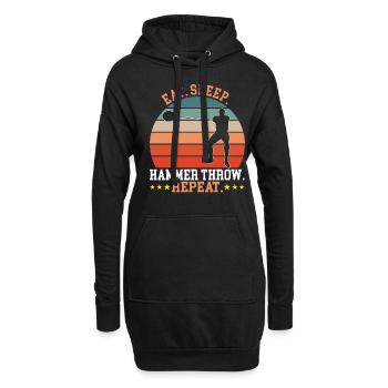 Eat Sleep Hammer Throw Repeat - Hoodie-Kleid - Schwarz - Vorne