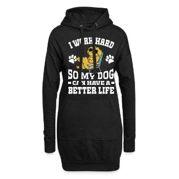 Je travaille dur pour que mes chiens aient une meilleure qualité - Sweat-shirt à capuche long Femme - noir - Devant