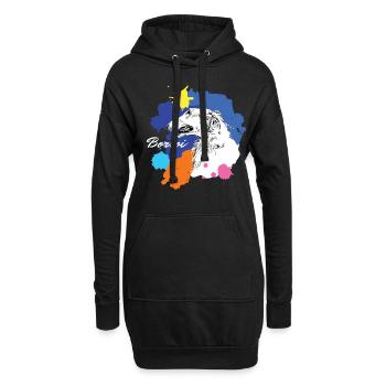Borzoi Barsoi Bunt Hund Hündchen - Hoodie-Kleid - Schwarz - Vorne