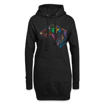 Borzoi Barsoi Farben Hund Hündchen - Hoodie-Kleid - Schwarz - Vorne