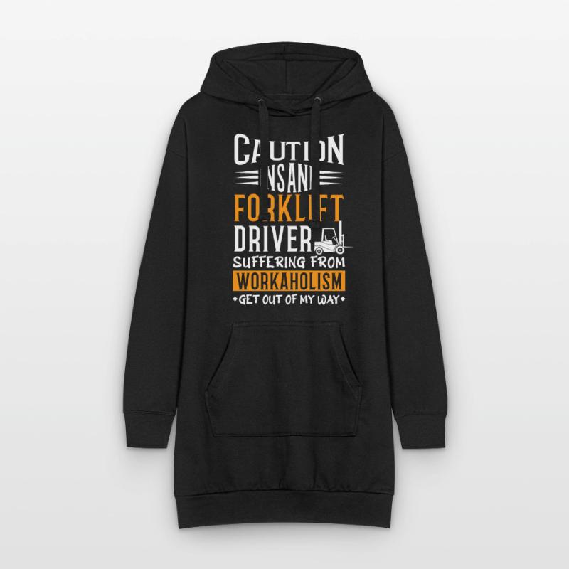 Caution Forklift Operator Driver Trucker Forklift Hoodie Dress
