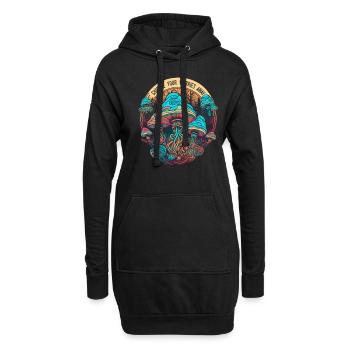Shiitake Pilz Wald Pilz Shiitake Moral Vegan Umami - Hoodie-Kleid - Schwarz - Vorne