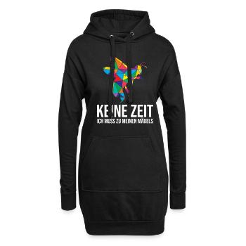 Keine Zeit Ich Muss Zu Meinen Mädels Bienen - Hoodie-Kleid - Schwarz - Vorne