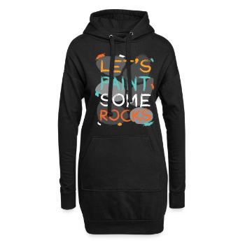 Lets Paint Some Rocks Steine Bemalen - Hoodie-Kleid - Schwarz - Vorne