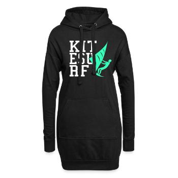 kite surfen - Hoodie-Kleid - Schwarz - Vorne