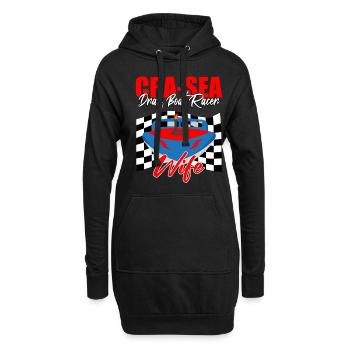 Conception de bateaux de course pour les courses de dragsters - Sweat-shirt à capuche long Femme - noir - Devant