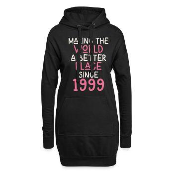 Making the World a better place since 1999 - Hoodie-Kleid - Schwarz - Vorne