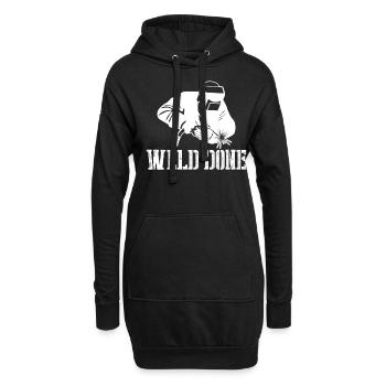 Soudage par cordon de soudure - Sweat-shirt à capuche long Femme - noir - Devant