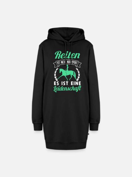 Süßes Pferde Pferdespruch Motiv - Hoodie-Kleid - Schwarz