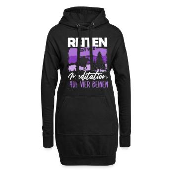 Süßes Pferde Pferdespruch Motiv - Hoodie-Kleid - Schwarz - Vorne