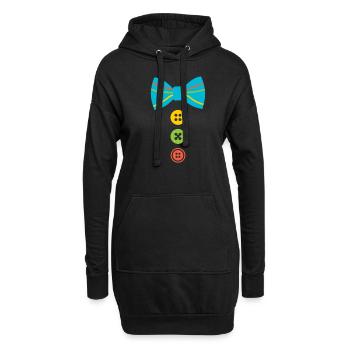 Karneval Fasnet Fasching Kostüm Ideen - Hoodie-Kleid - Schwarz - Vorne