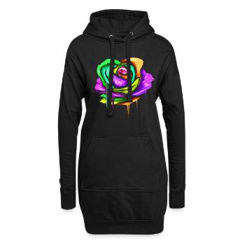 Painted And Colored Rose For Mardi Gras - Hoodie-Kleid - Schwarz - Vorne