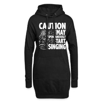Caution, May Spontaneously Start Singing 5 - Hoodie-Kleid - Schwarz - Vorne