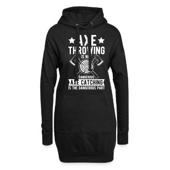 Le lancer de hache drôle n’est pas dangereux Accrocher la hache I - Sweat-shirt à capuche long Femme - noir - Devant