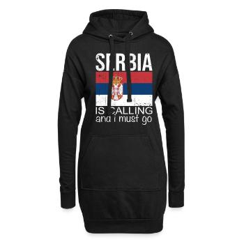 Serbien Spruch - Hoodie-Kleid - Schwarz - Vorne