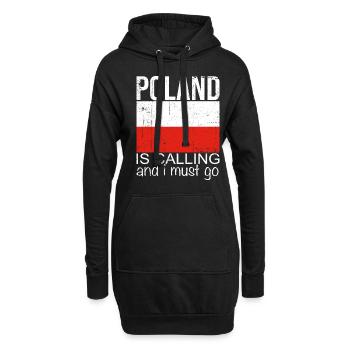 Polen Spruch - Hoodie-Kleid - Schwarz - Vorne