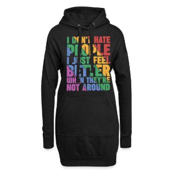 I Don't Hate People 5 - Hoodie-Kleid - Schwarz - Vorne