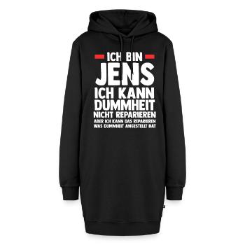 Jens - Hoodie-Kleid - Schwarz - Vorne