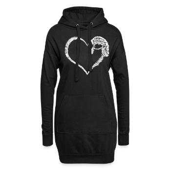 Poodle Heart - Hoodie Dress - black - Front