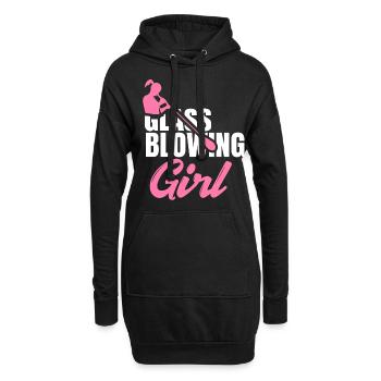 Glasblasen, Aronist, Glasblower, Glasgebläse - Hoodie-Kleid - Schwarz - Vorne