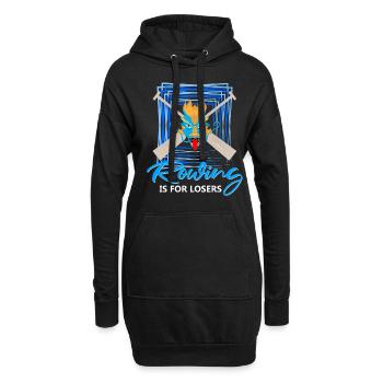 Chinesisches Bootsrennen für Drachenboot-Trainer - Hoodie-Kleid - Schwarz - Vorne