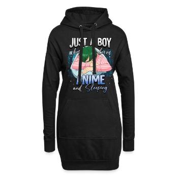 Anime Otaku Weeb - Hoodie-Kleid - Schwarz - Vorne