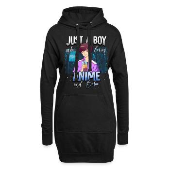 Anime Otaku Weeb - Hoodie-Kleid - Schwarz - Vorne