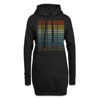 Nur ein Junge, der Würmer liebt Vermiculture - Hoodie-Kleid - Schwarz - Vorne