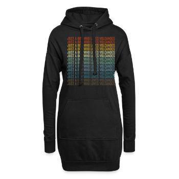 Nur ein Junge, der Vulkane liebt Vulkane - Hoodie-Kleid - Schwarz - Vorne