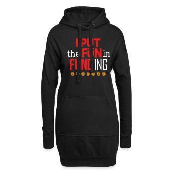 Kreditsachen, Hypothek, Kredithilfenfliegerin - Hoodie-Kleid - Schwarz - Vorne