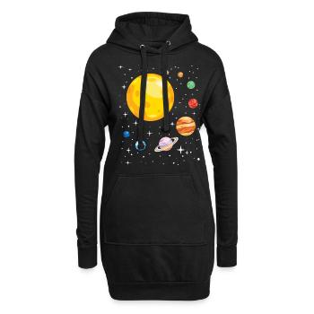 Système solaire pour étudiant en astronomie - Sweat-shirt à capuche long Femme - noir - Devant