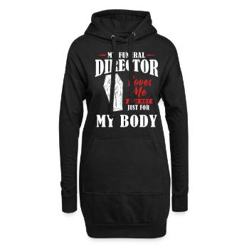 Salons funéraires, Salons funéraires - Sweat-shirt à capuche long Femme - noir - Devant